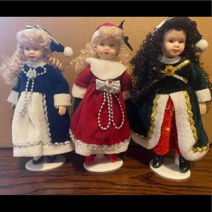 3 Christmas collection dolls